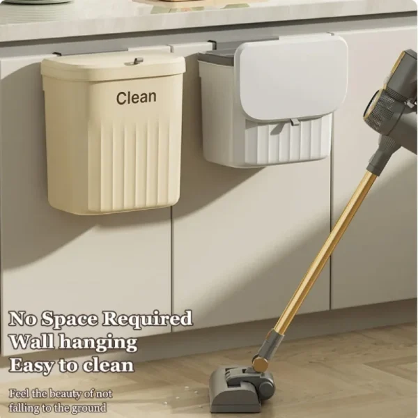 Kitchen Trash Can Wall Mounted Hanging Trash Bin With Lid Garbage Can for Cabinet Under Sink Waste Garbage Compost Bin 8.5/12L 2