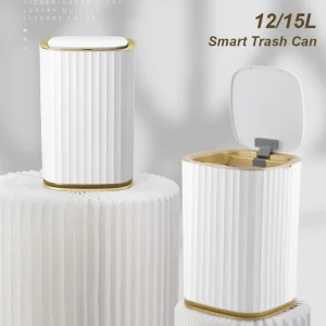 12/15L Smart Trash Can Home Kitchen Wastebasket Garbage Bins Bathroom Toilet Living Room Automatic Sensor Trash Bin Dustbin 1