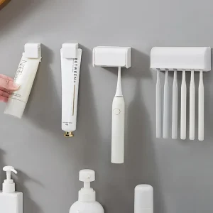 Toothbrush Stand Shaver Rack Organizer Electric Toothbrush Wall-Mounted Toothpaste Holders Space Saving Bathroom Accessories 1