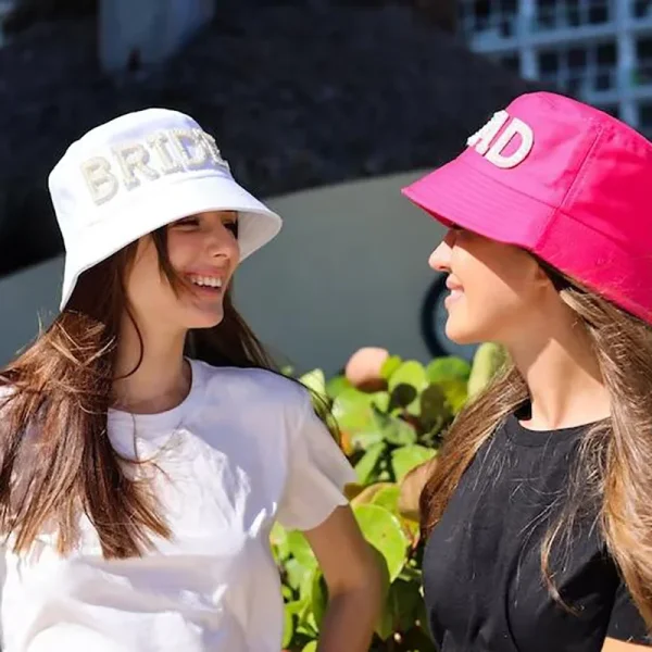 Bride squad Bucket Hat beach pool summer Wedding Bachelorette hen Party Bridal Shower Travel decoration bridesmaid proposal gift 3