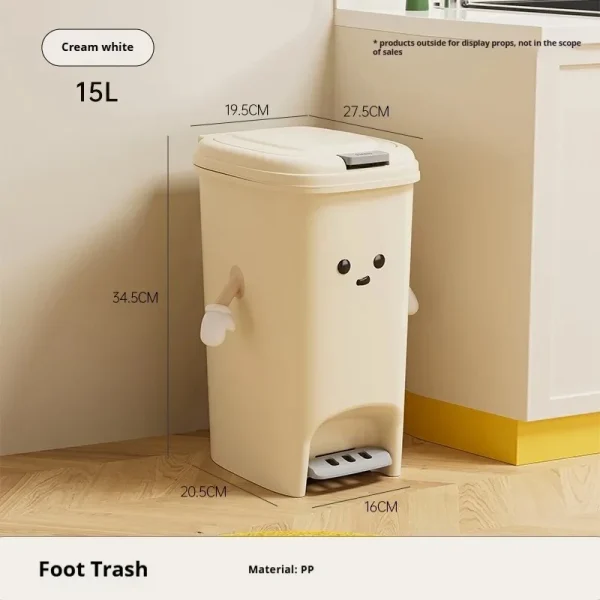 Foot-pressed Double-open Trash Can Waterproof with Cover Bathroom Kitchen Waste Recycling Bin Large Storage Box Home Supplies 6