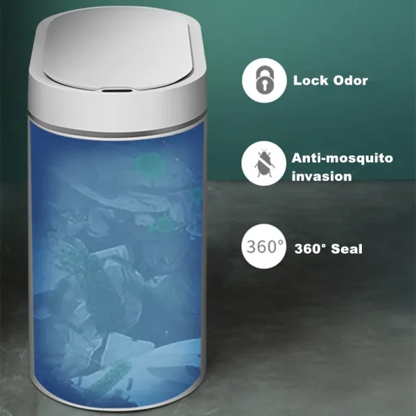 Smart Sensor Trash Can For Kitchen Bathroom Toilet  Automatic Induction Waterproof Wastebasket Garbage Bin with Lid 7/8L Dustbin 5