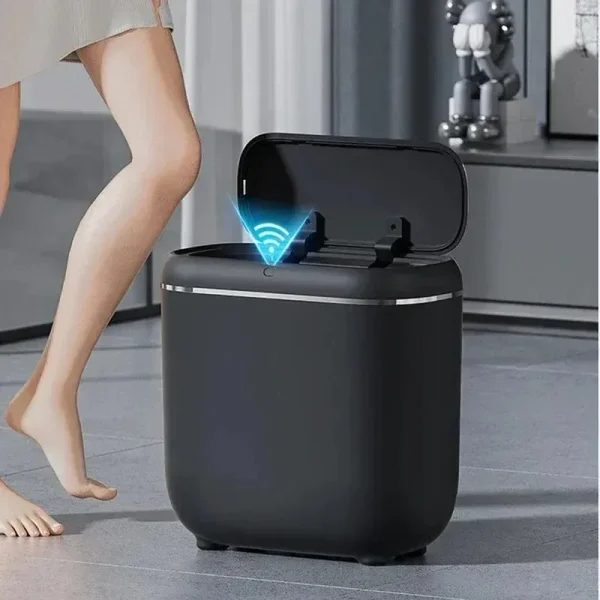 Smart Trash Can Automatic Sensor Bin 14L Touchless Lid Waterproof Wastebasket for Bathroom Kitchen Home Bedroom Garbage Storage 3