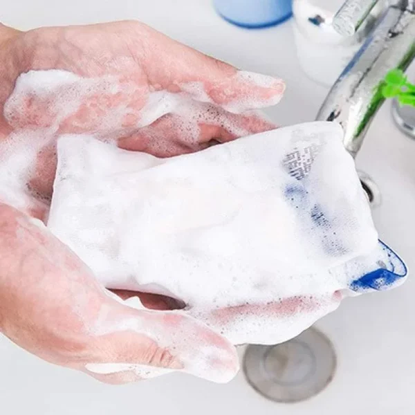 10Pcs/set Portable Clean Foaming Mesh Bag Soap Foaming Nets for Shower Washing Bathroom Accessories Random Color 4