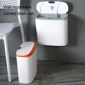 Smart Trash Bin Battery Style Wall Mounted Touch Control Automatic Sensor Dustbin Trash Can Bathroom Kitchen Garbage Bin 1
