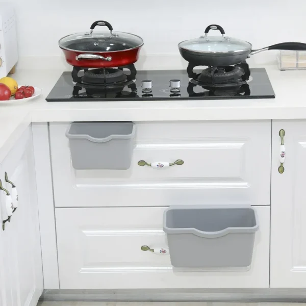 Wall Mounted Waste Bin Hanging Trash Bin for Kitchens Cabinet Door Kitchen Waste Bin Garbage Cans Counter Bins Trash Can Kitchen 4