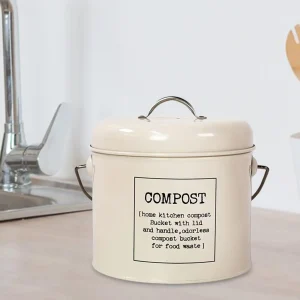 Metal Kitchen Compost Bin Kitchen Countertop Kitchen Trash Can WIth Lid for Food Scrap Farmhouse Wastebasket 1