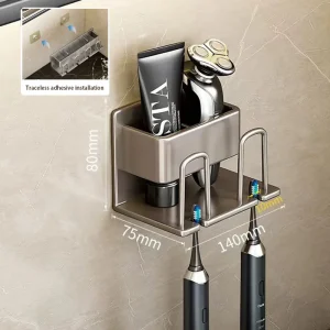 Toothbrushes Holder Wall Mounted Toothpaste Dispenser Electric Toothbrush Holder Storage Bathroom Accessories Bathroom Organizer 1