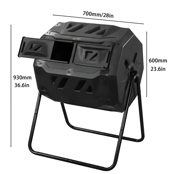 160L Courtyard Composting Bin Garden Large Capacity Fermentation Tank Box Outdoor Tipping Bucket Barrel Anti Corrosion Aerobic 2