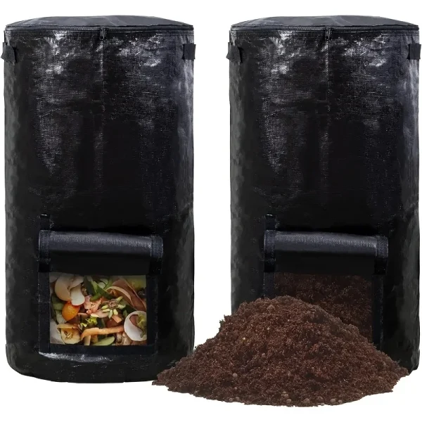 Outdoor compost bin, reusable garbage bag, homemade nutrient soil compost bag 1