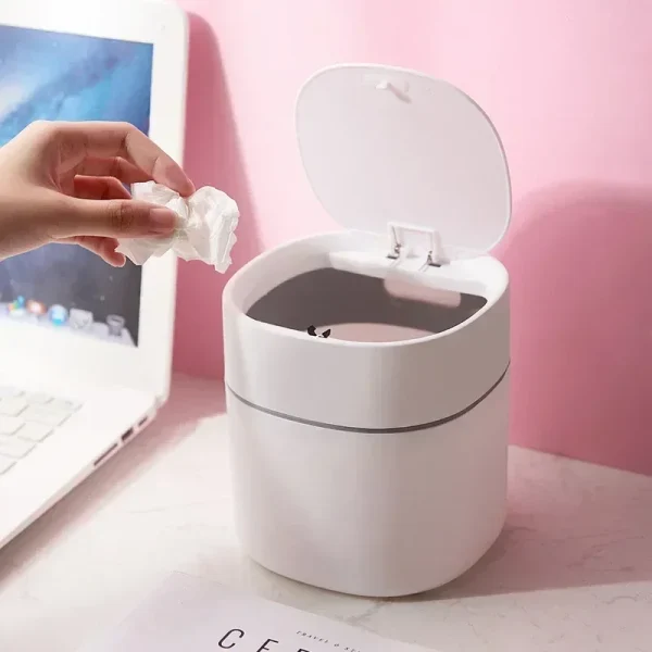 1PC Mini Small Waste Bins Desktop Garbage Basket Home Table Plastic Trash Can Office Supplies Dustbins Sundries Barrel Box 4