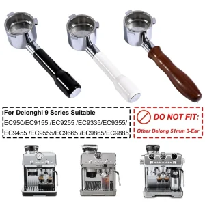 51mm Bottomless Portafilter For Delonghi 9 Series Coffee Machine EC9155/EC9255/EC9335/EC9355/EC9455/EC9665/EC9865 Accessories 1