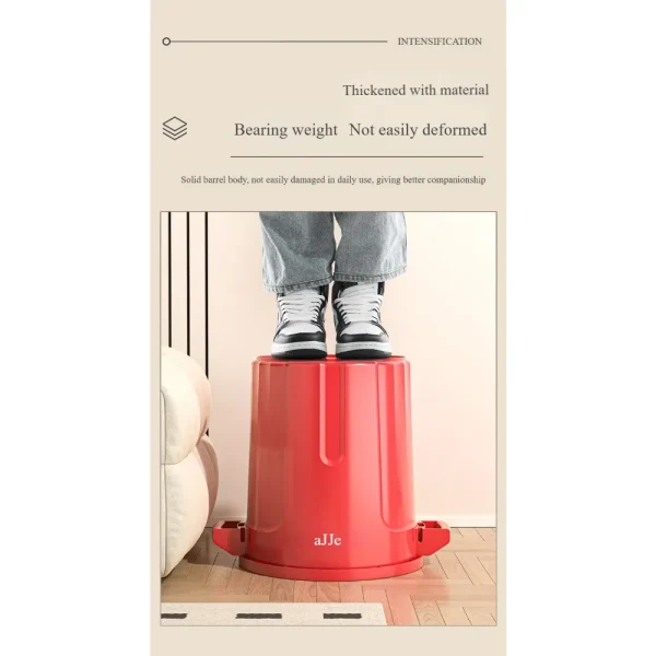 `EU STYLE 18L/26L KITCHEN WASTE BIN - Round Open-Top Trash Can with Handles, Durable Plastic, Large Capacity for Home/Commercial 4