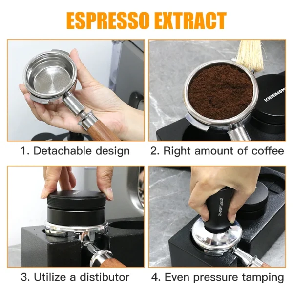 58mm Coffee Bottomless Portafilter For Nuova Simonelli Espresso Machine With 2-Cups Filter Basket Home Cafe Barista Accessories 3