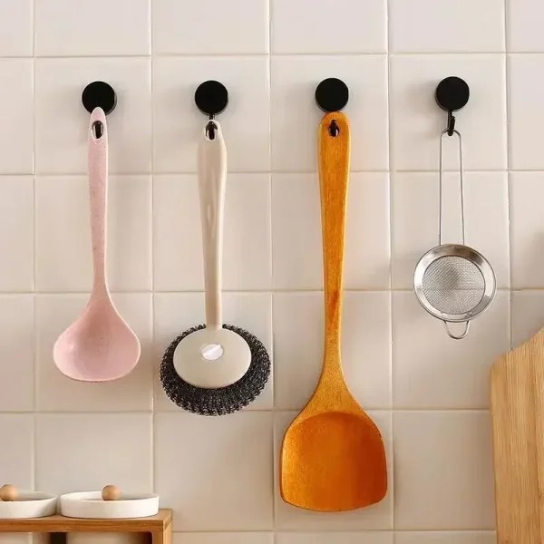 10PCS Self Adhesive Wall Hook Strong Without Drilling Coat Bag Bathroom Door Kitchen Towel Hanger Hooks Home Storage Accessories 5