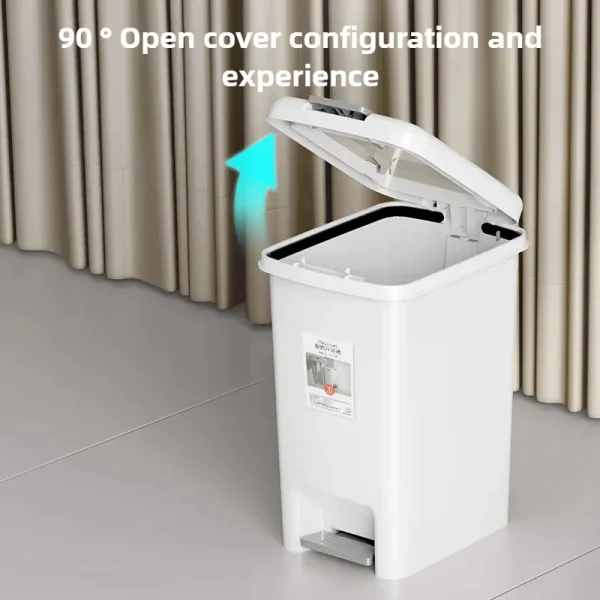 Pedal Double-Opening Trash Can Manual Square Garbage Storage Box with Lid 10L/20L Large Waste Bin Kitchen Waste 3
