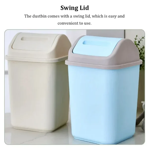 Plastic Swing Lid Classified Bin Home Rubbish Waste Dustbin Kitchen Paper Wastebasket Trash Can 2