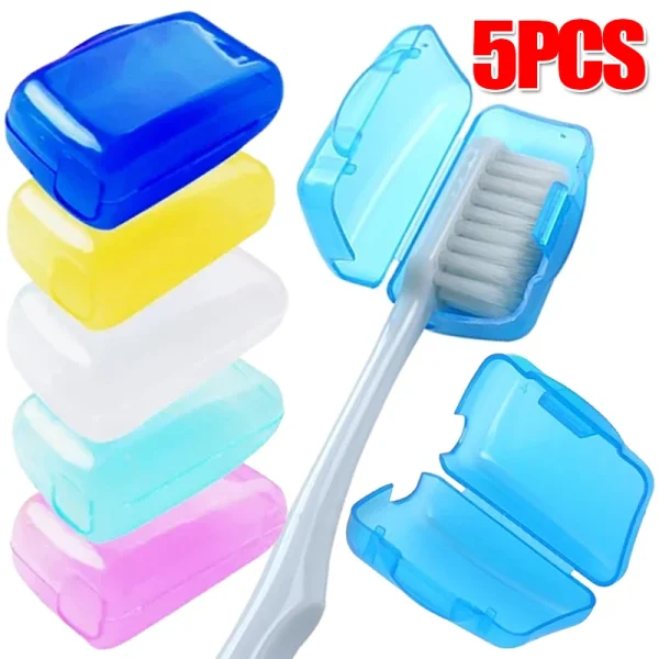 5Pcs/set Portable Toothbrush Head Cover Caps Tooth Brush Protector Case Holder Outdoor Travel Hike Camping Bathroom Accessories 1