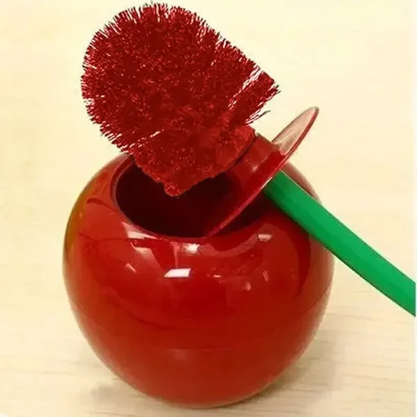 1pc Red Toilet Brush Creative Lovely Cherry Shape Lavatory Toilet Brush Holder Set Toilet Holder Bathroom Accessories 2