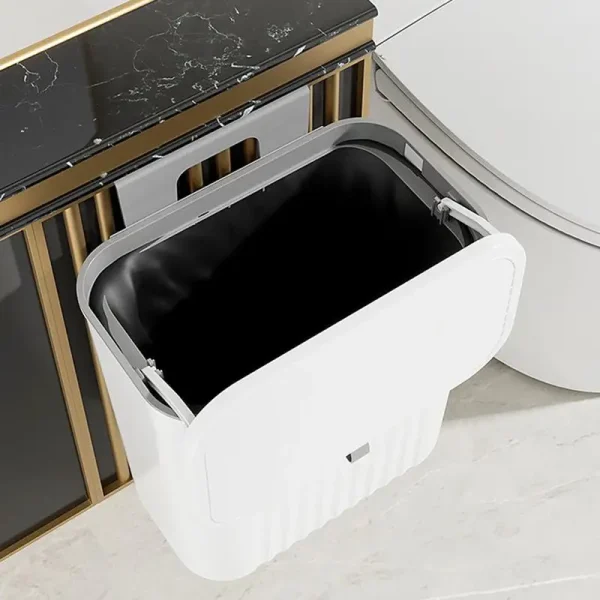 Kitchen Trash Can Wall Mounted Hanging Trash Bin With Lid Garbage Can for Cabinet Under Sink Waste Garbage Compost Bin 5