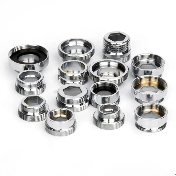 Kitchen Faucet Adapter Set 18/20/22/24mm To 22mm With Washer Metal Male Female Saving Tap Aerator Connector Bathroom Accessories 5