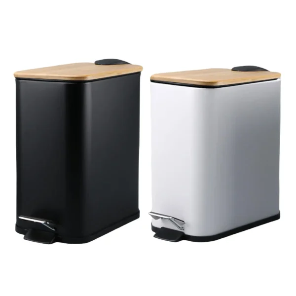 Step Trash Can with Lid Odorless Waterproof Kitchen Wastebasket Foot Pedal Garbage Bin for Living Toilet Entryway Restroom Home 4