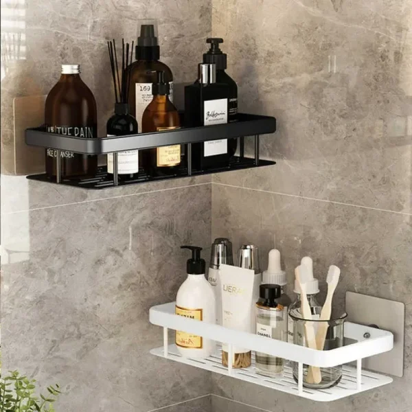 Bathroom Shelf Makeup Storage Organizer Aluminum Alloy Shampoo Rack Shower Shelf Bathroom Accessories No Drill Wall Shelf 3