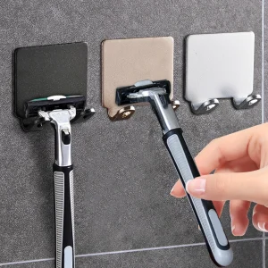 1/2/3PCS Punch Free Shaving Razor Holder Men Shaving Shaver Storage Hook Wall Shelf Bathroom Razor Rack Wall Kitchen Accessories 1
