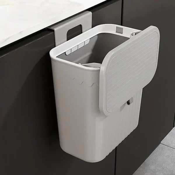 Kitchen Trash Can Wall Mounted Hanging Trash Bin With Lid Garbage Can for Cabinet Under Sink Waste Garbage Compost Bin 1