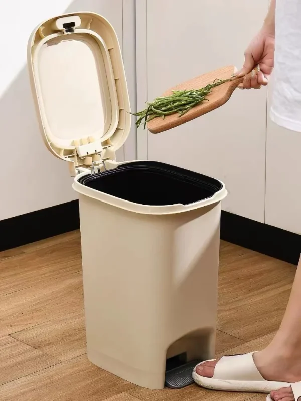 Large Capacity Trash Can Soft Close Step Trush Bin Trash Bucket Kitchen Accessories For Home Living Room Kitchen Recycle Bin 5