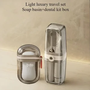 portable travel soap box and toothbrush holder set - durable plastic, perfect for camping, bathroom accessories 1