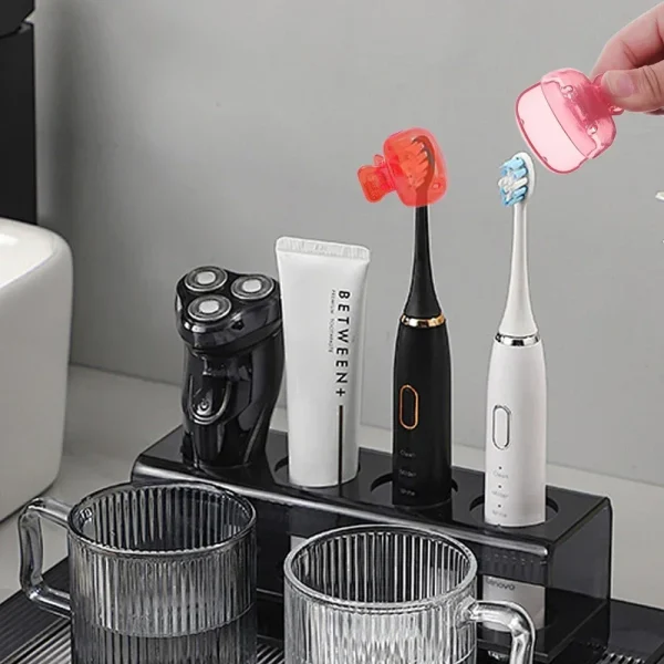 Portable Toothbrush Head Cover Clips Plastic Dustproof Head Germproof Protector Caps Travel Hiking Camping Bathroom Accessories 3