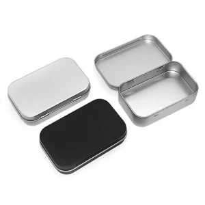 Metal Rectangular Empty Mini Tin Box Tinplate Push Candy Pill Cases Bins Jar Hinged Containers Small Organizer Storage Box 1