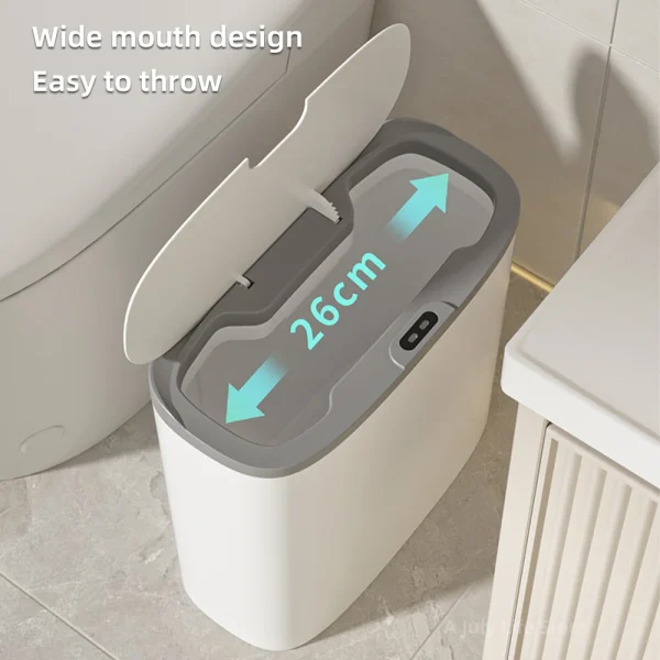 14L Smart Sensor Trash Can Wall Mounted Automatic Wastebasket Waterproof Electric Waste Bin Waste Paper Bucket Dustbin White New 2