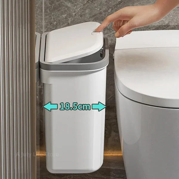 12/16L Bathroom Press Trash Can with Lid Wall Mounted Hanging Garbage Bin Waterproof Narrow Seam Rubbish Bin Toilet Wastebasket 3