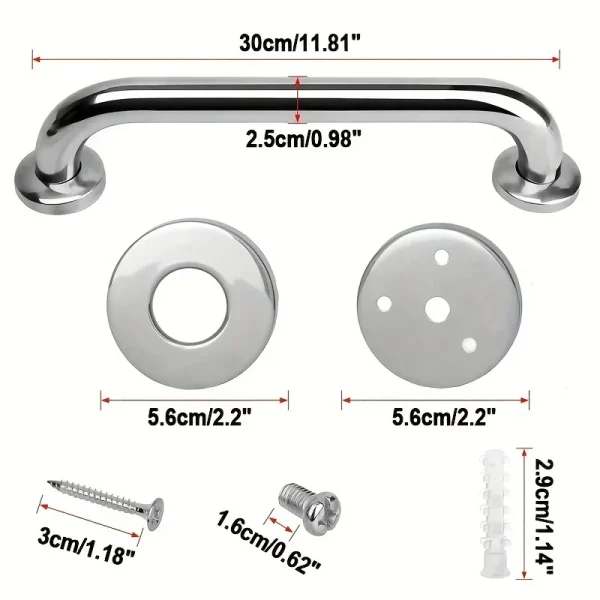 304 Stainless Steel Handrails, Accessible Bathroom, Bathroom, Safety Bathroom Handrails, Disabled Elderly Bathroom Handrails 6