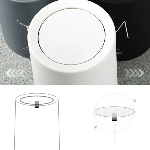 8L Nordic Simple Plastic Trash Can Office Bathroom Kitchen Trash Bin Living Room Bedroom Garbage Household Waste Bin With Lid 4