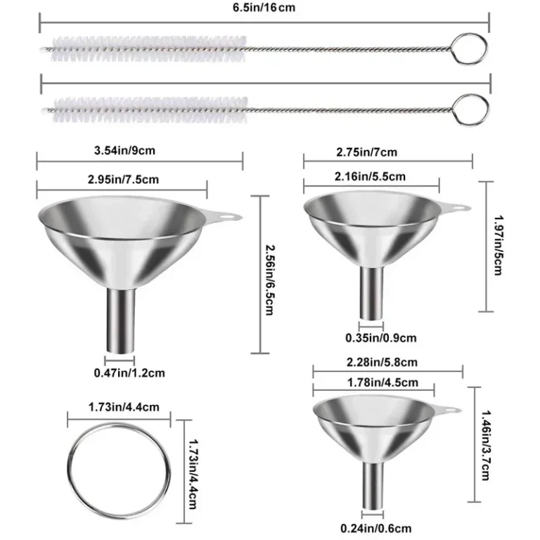 3/5 Pcs Stainless Steel Kitchen Funnels Set Food Grade Metal Funnels for Filling Bottles Small Funnels for Essential Oil Spices - Image 2