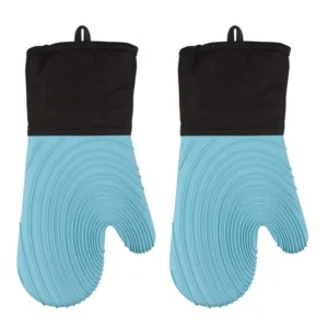 Flexible Silicone Oven Mitts Set For Cooking Kitchen Essentials Extra Long Professional Heat Resistant Gloves Baking Supplies