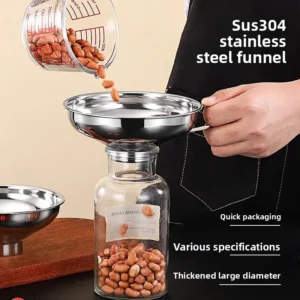 Stainless Steel Kitchen Funnel Multipurpose Canning Tool for Jam Jars Home Brewing Supplies Durable Cooking Accessories