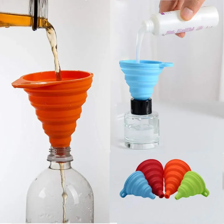2PCS Silicone Folding Telescopic Long Neck Funnel Creative Household Liquid Dispensing Mini Kitchen Tools Random color - Image 2
