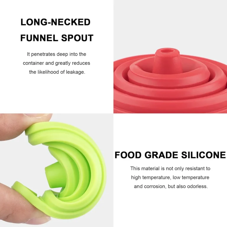 2PCS Silicone Folding Telescopic Long Neck Funnel Creative Household Liquid Dispensing Mini Kitchen Tools Random color - Image 3