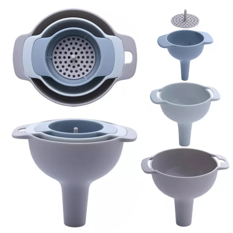 4 in 1 Funnels BPA-Free Food Grade Oil Funnel with Detachable Strainer Filter Multi-use Small Kitchen Funnel for Filling Bottles