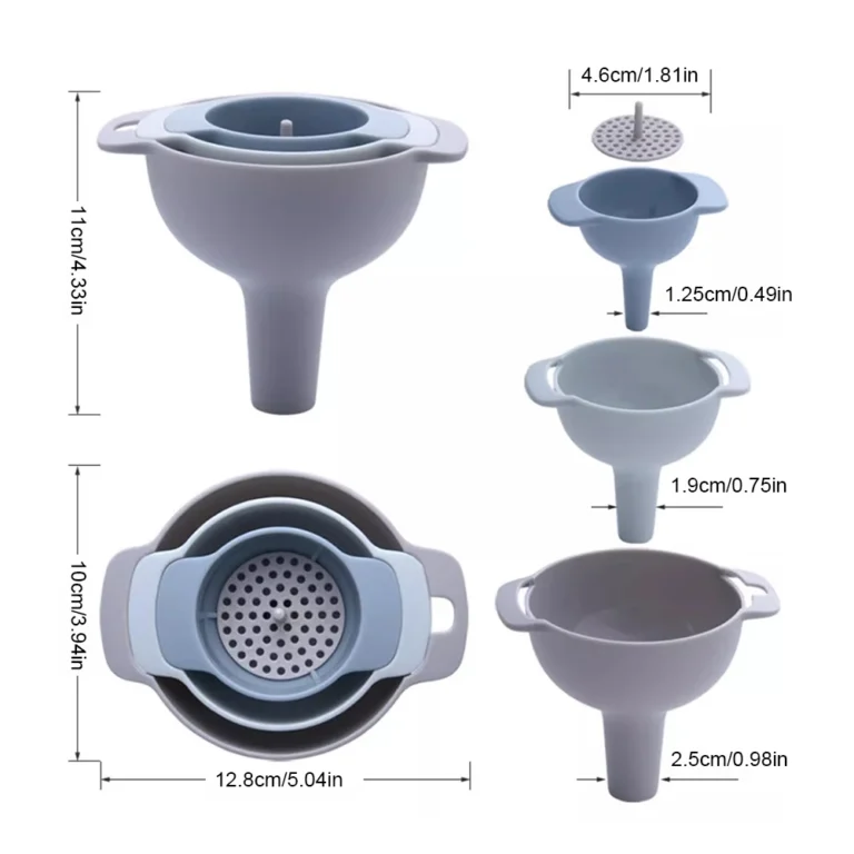 4 in 1 Funnels BPA-Free Food Grade Oil Funnel with Detachable Strainer Filter Multi-use Small Kitchen Funnel for Filling Bottles - Image 6