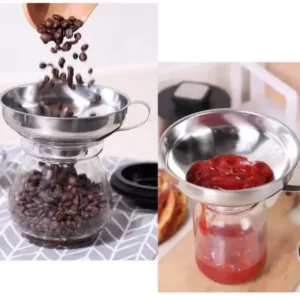 Stainless Steel Funnel Kitchen Tools for Oil Transfer Kimchi Making Fruit Preserving Powder Handling Durable Essential