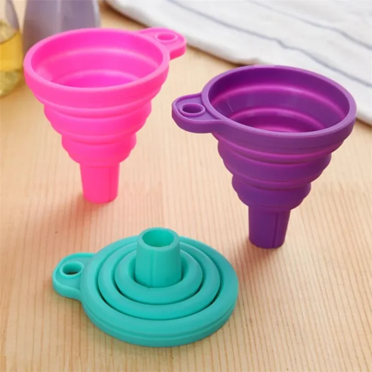 2Pcs/set High Quality Food Grade Silicone Gel Folding Funnel Folding Telescopic Long Neck Funnel Liquid Filling Kitchen Tools - Image 5