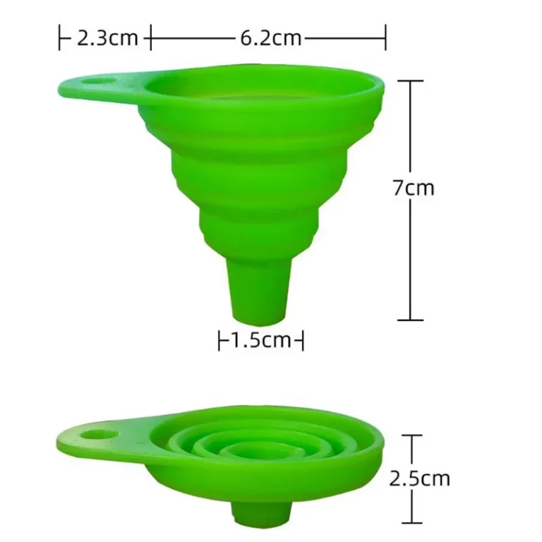 2Pcs/set High Quality Food Grade Silicone Gel Folding Funnel Folding Telescopic Long Neck Funnel Liquid Filling Kitchen Tools - Image 6