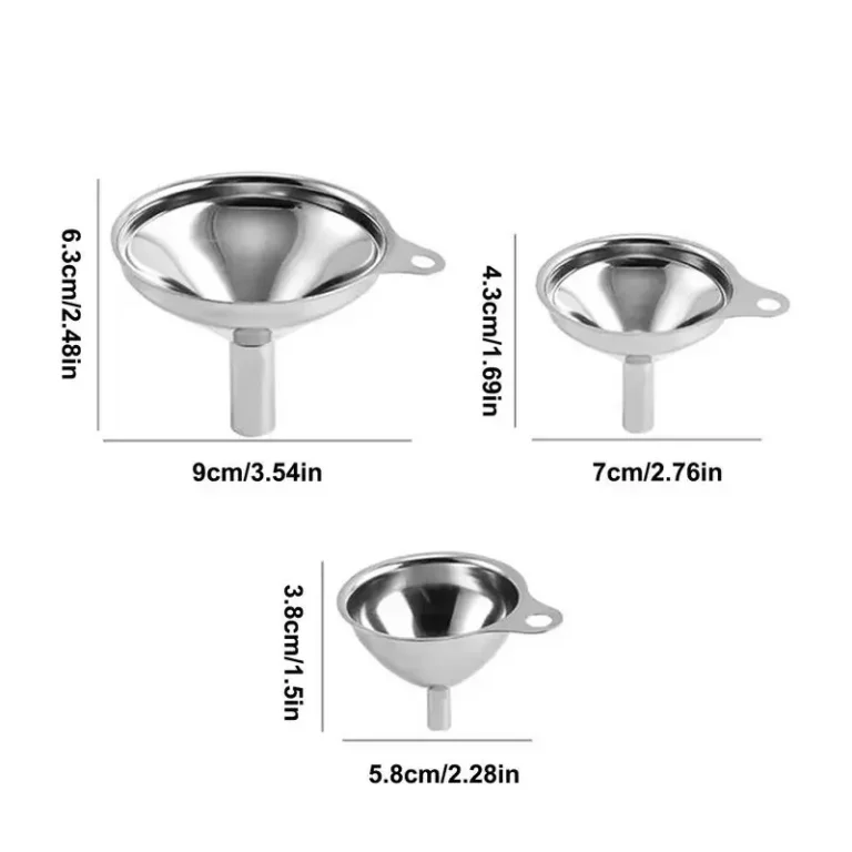 Stainless Steel Kitchen Funnel Set With Cleaning Brush Food Grade For Oil Liquid Jam Dry Handy And Reliable - Image 6