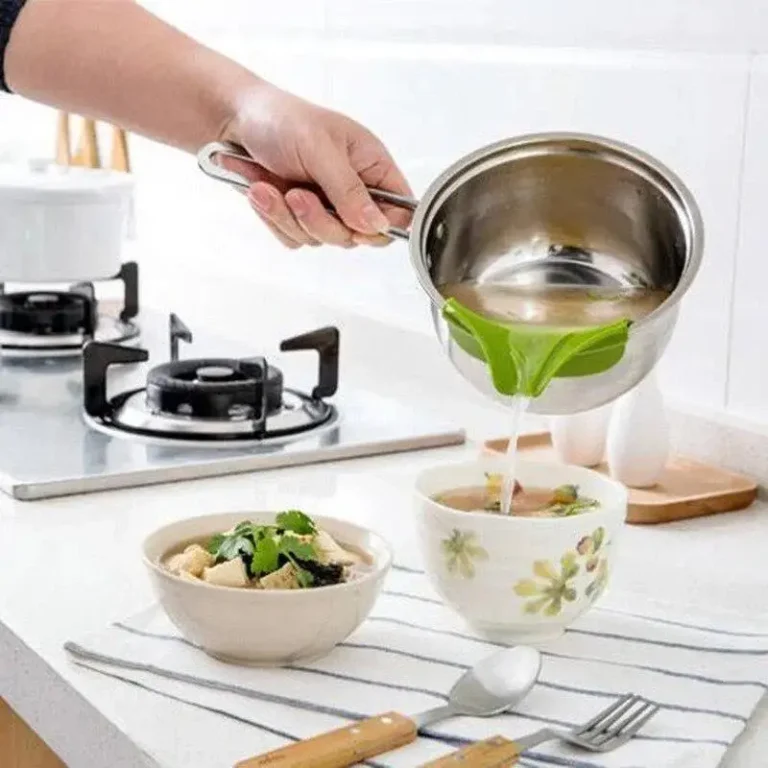 Creative Silicone FunnelTools Anti-spill Drain Pans Round Rims Deflector Liquid Funnels Soup Diversion Cooking Home Kitchen Tool - Image 4