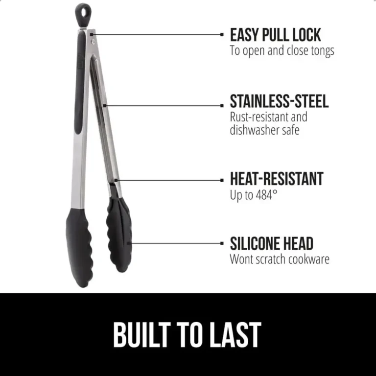 Stainless Steel High Temperature Resistant with Silicone Tip Kitchen Pliers 2 Piece Set, 9" & 12",